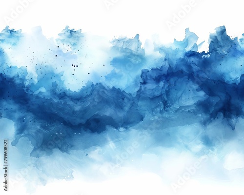 Watercolor splash in ocean hues  blending seamlessly for a tranquil and artistic background illustration