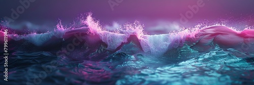 seamless moving wave motion graphic loop mkv file, in the style of light painting, light black, pink, purple  and blue, vray tracing, selective focus background aspect ratio  3:1 photo
