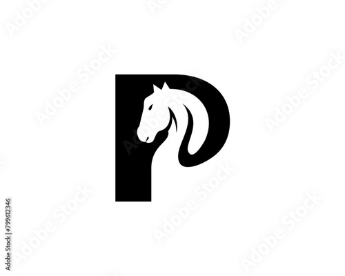 letter p horse logo