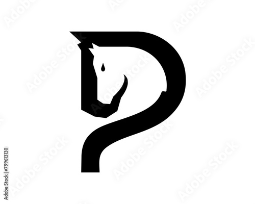 letter p horse logo