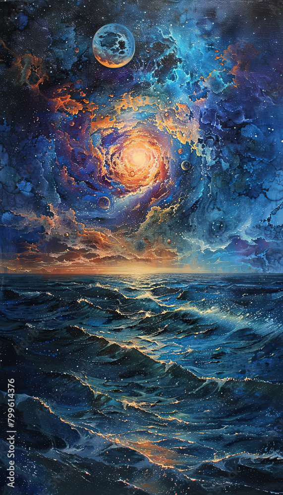 Obraz premium Cosmic Confluence Painting