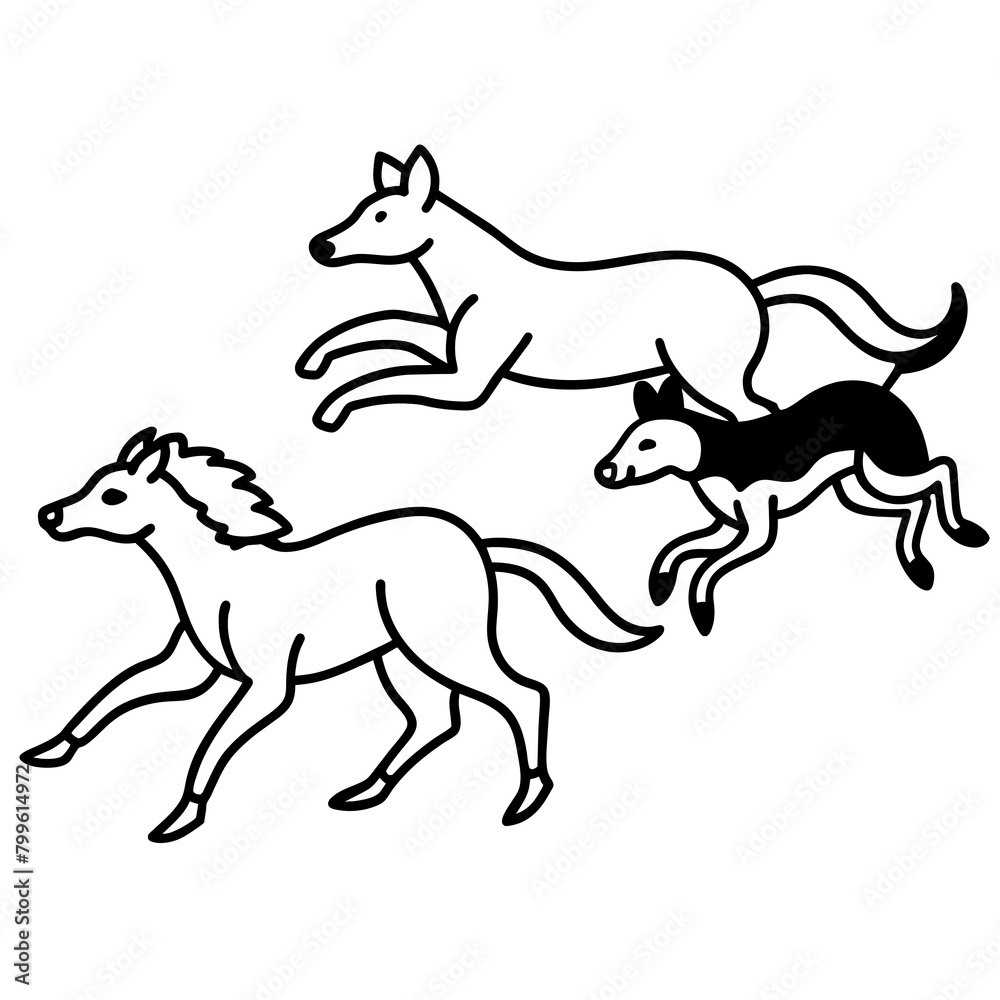 Fototapeta premium vintage animal escape design black and white horse Latest and Premium Vector Design and illustration