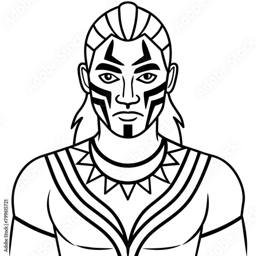 Tribal warrior face paint
