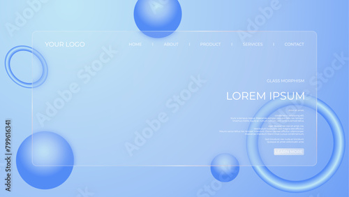 BACKGROUND 86 LANDING PAGE DESIGN WITH GLASSY BACKGROUND MODERN GLASS MORPHISM STYLE