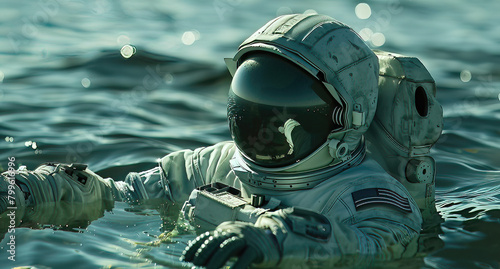 Astronaut Floating in Water