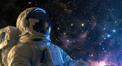 Astronaut Gazing out into Space