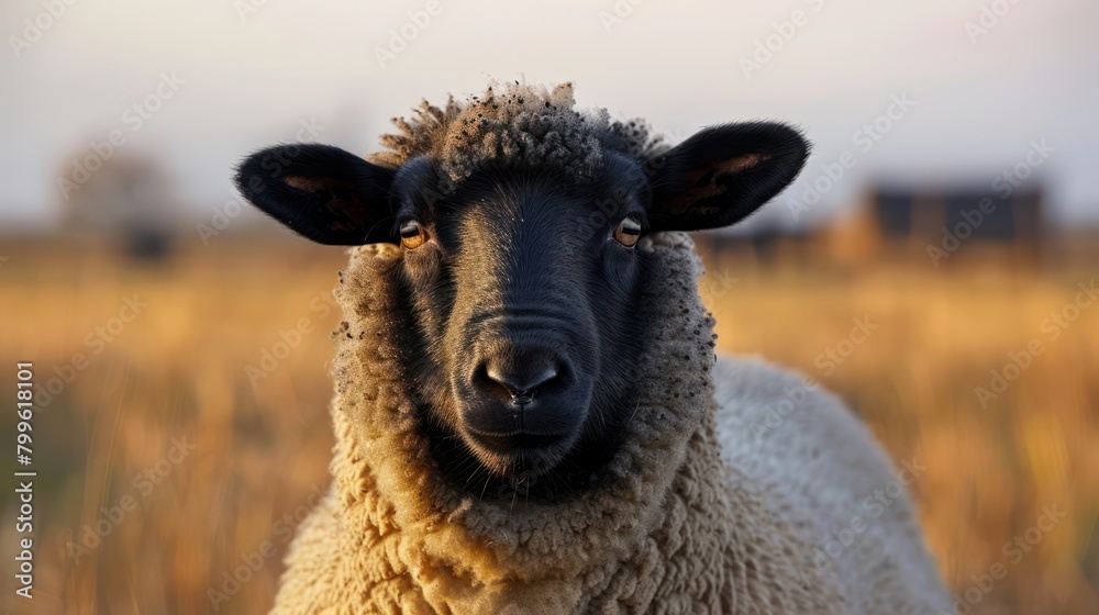 Dorper sheep black head Breeds for Meat on the farm lawn Stock ...