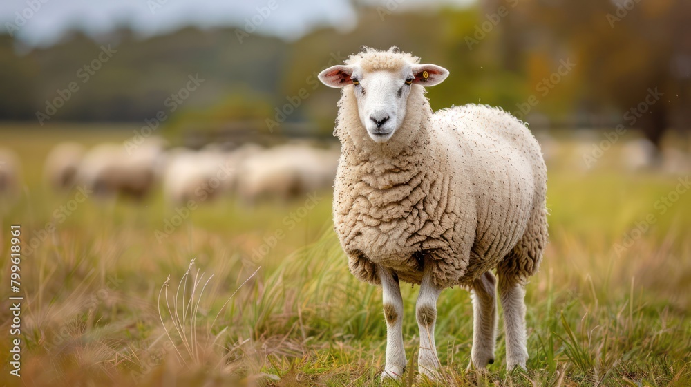 Sheep goat cheviot farming close up in the meadow Sheep goat cheviot farming close up in the meadow
