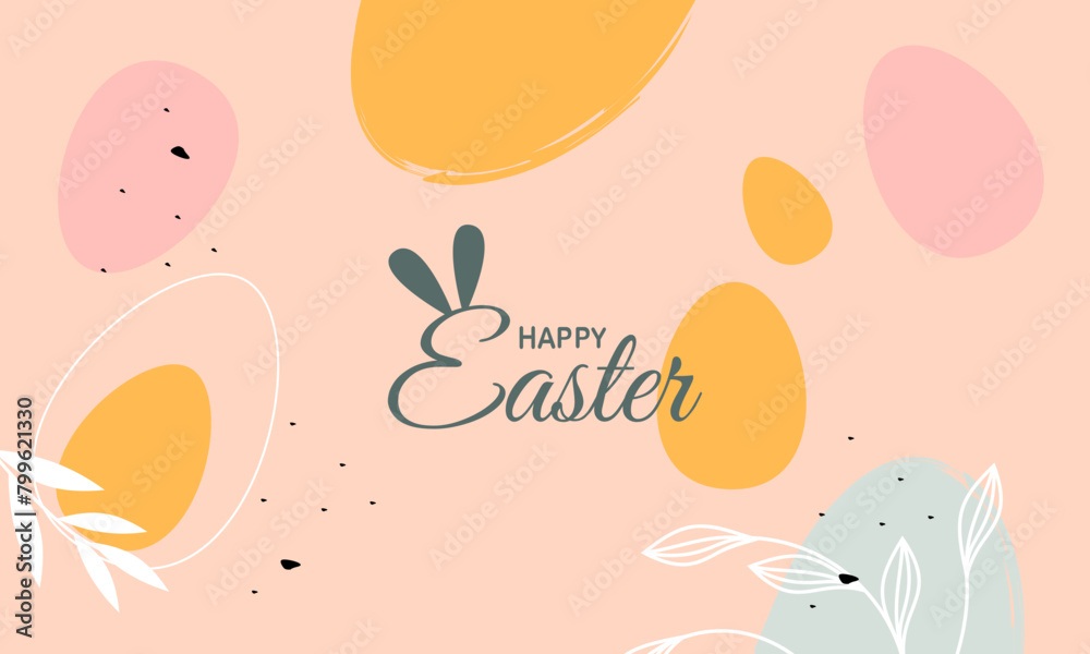 Happy Easter banner. Trendy Easter design with typography, Happy Easter banner. Trendy Easter design with typography,