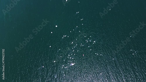 Ocean Sailing Destination Blue Waters Perfect Winds High Altitude Top Down Aerial photo
