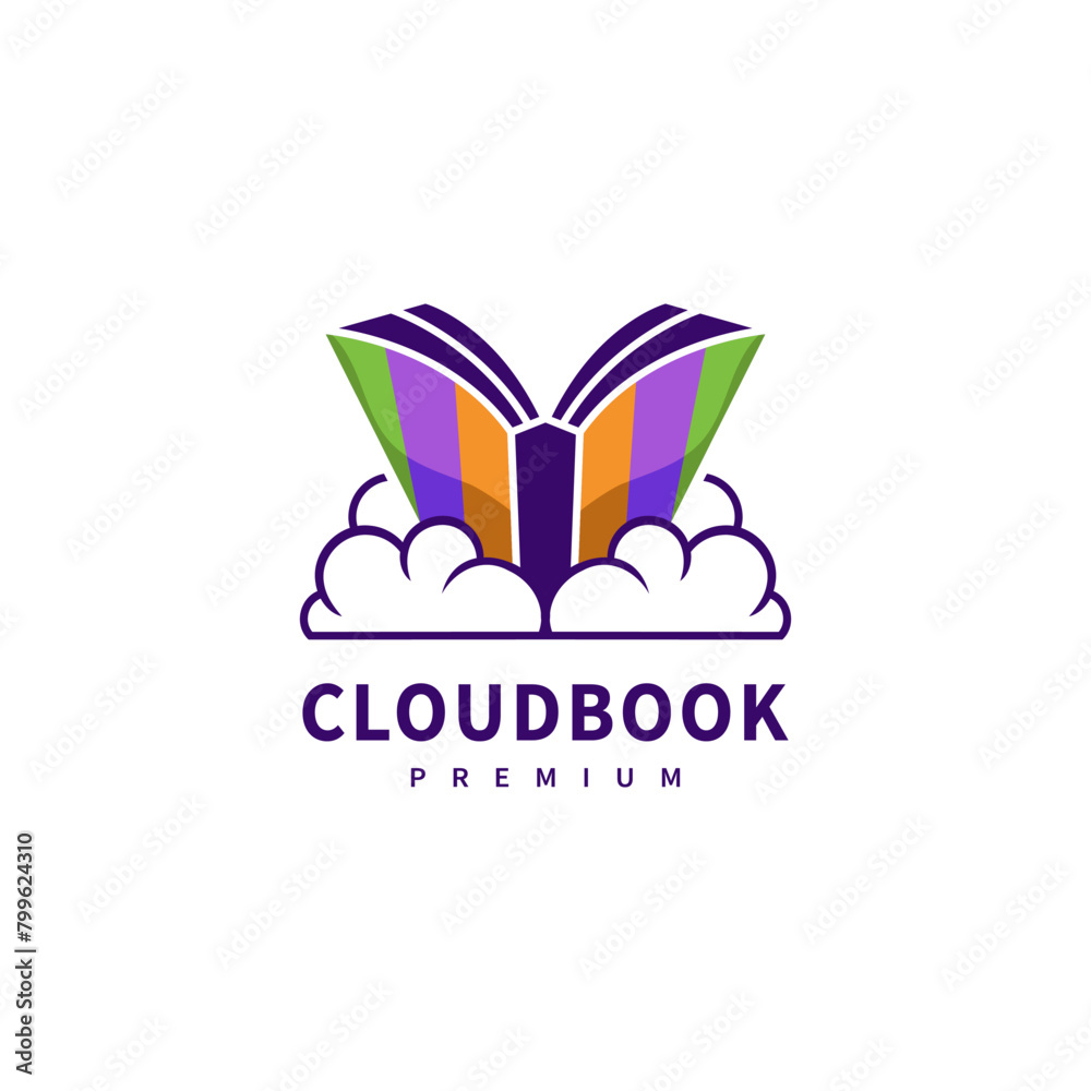 modern Cloud book logo design 4 modern Cloud book logo design 4