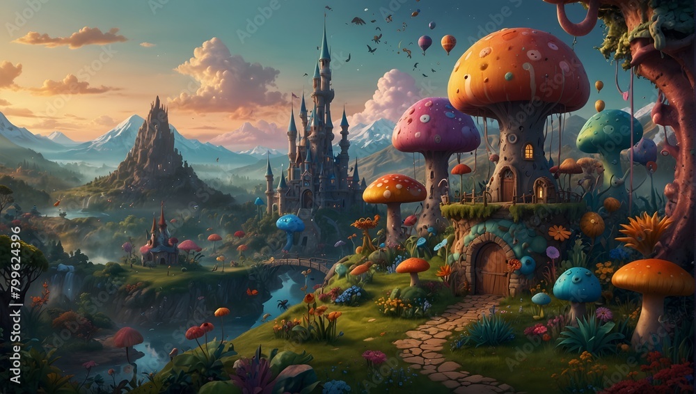 A fantastical realm where every corner is inhabited by vibrant, cartoon-esque beings, each with its own story to tell ai_generated A fantastical realm where every corner is inhabited by vibrant, cartoon-esque beings, each with its own story to tell ai_generated