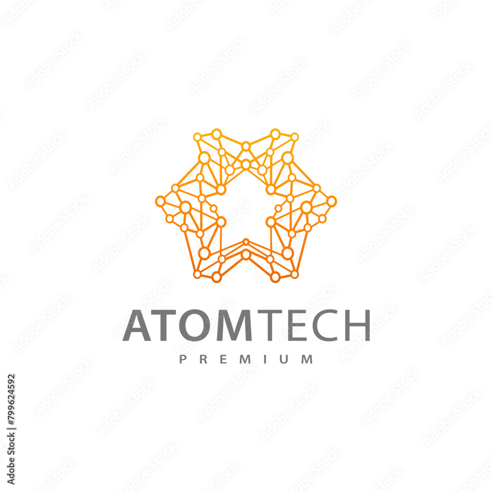 Atom technology logo design illustration 2 Atom technology logo design illustration 2