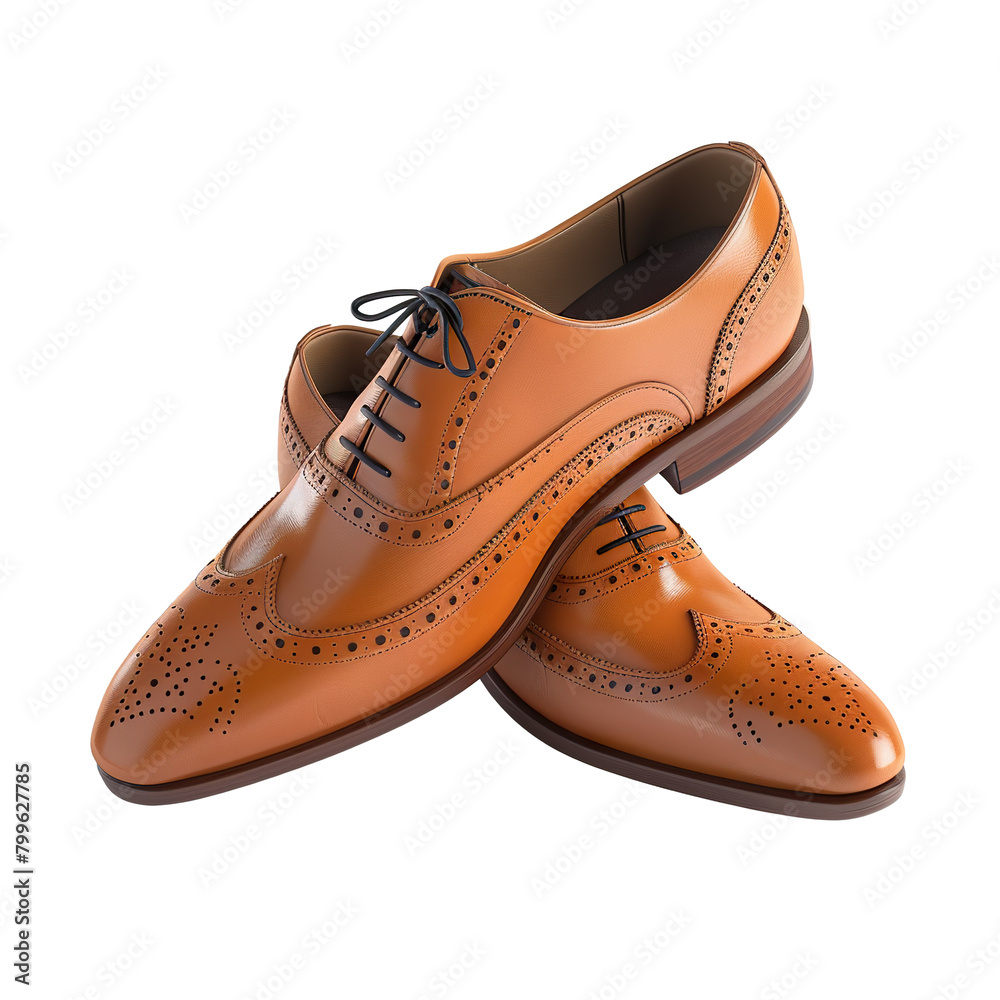 Fototapeta premium 3D product mock-up of a stylish pair of shoes isolated on a white background PNG