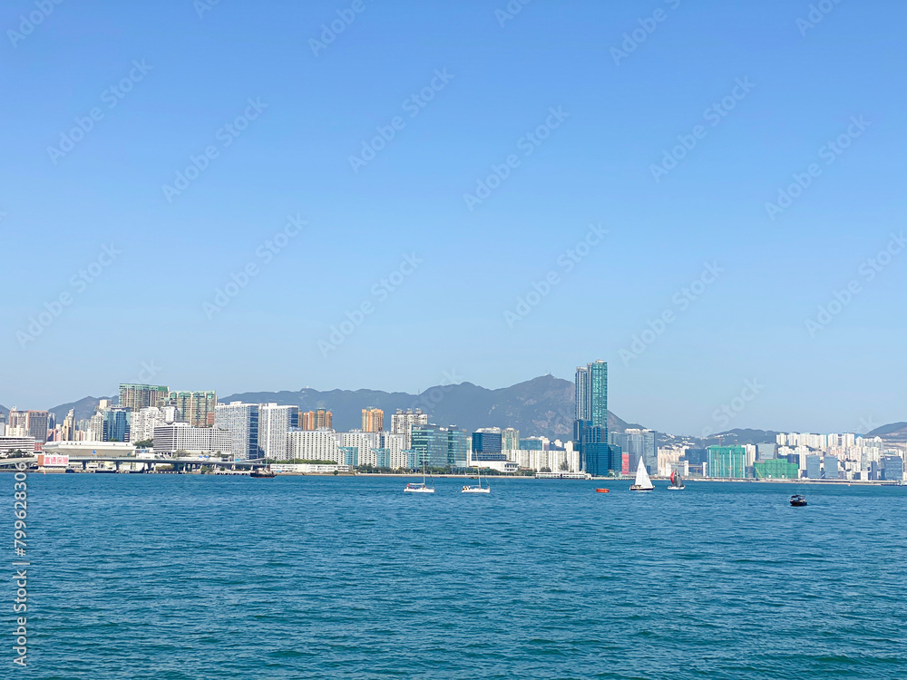 A Clear Day Overlooking Victoria Harbour, Hong Kong