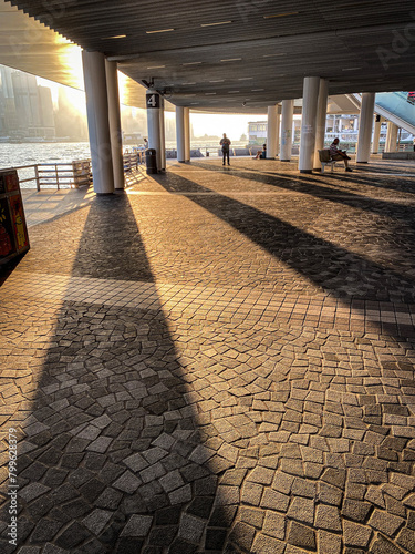 Golden Hour at Victoria Harbour Pier, Hong Kong