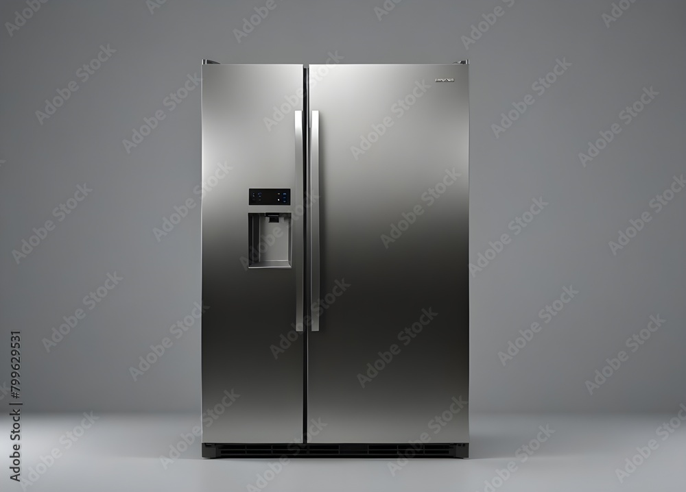 Modern side by side Stainless Steel Refrigerator. Fridge Freezer Isolated on a White Background. 3d rendering
Modern side by side Stainless Steel Refrigerator. Fridge Freezer Isolated on a White Background. 3d rendering