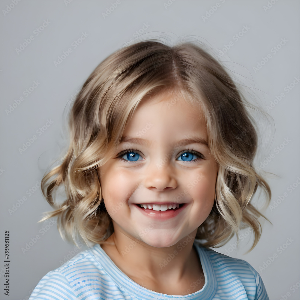a little girl with blue eyes and a white shirt with a blue eyes. a little girl with blue eyes and a white shirt with a blue eyes.