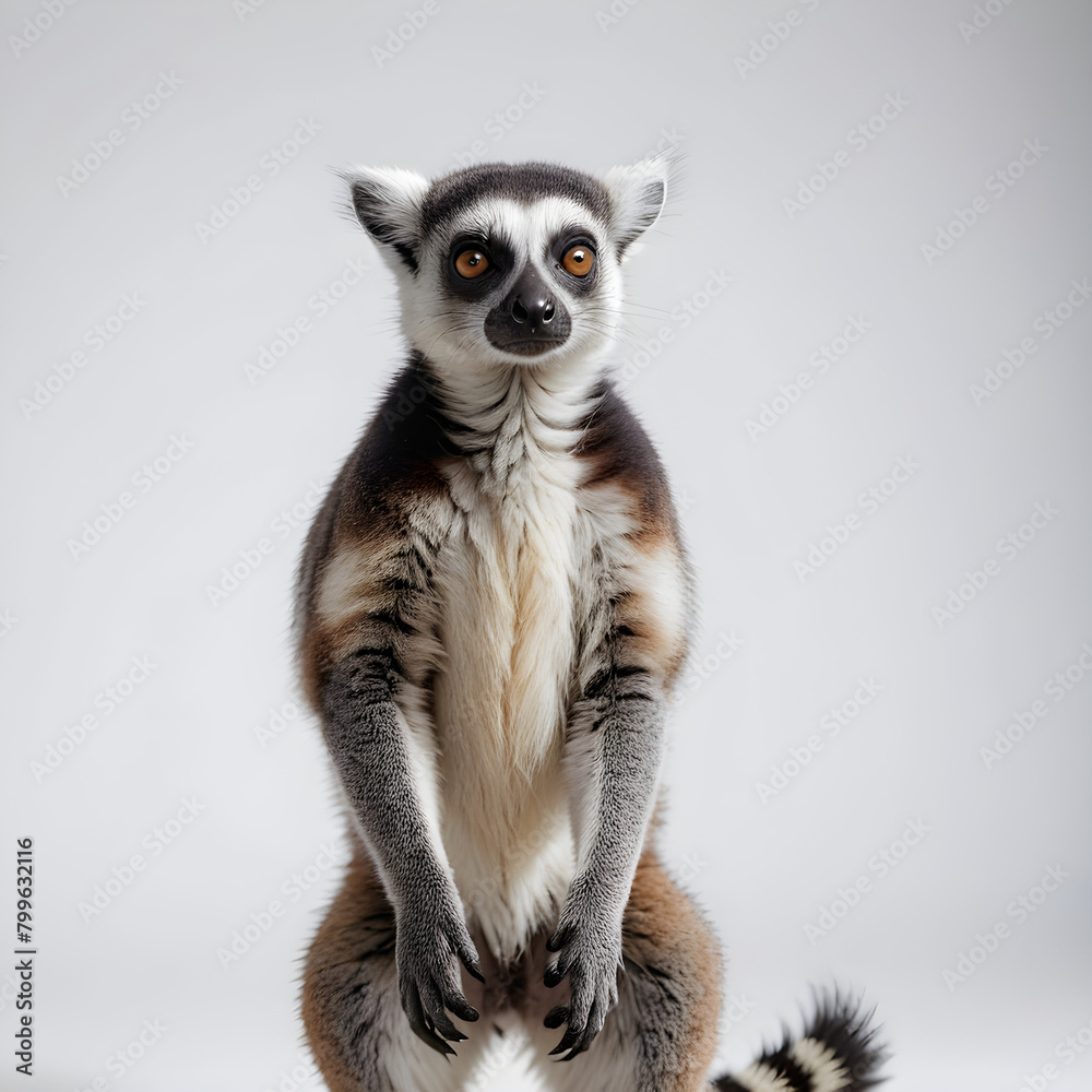 Fototapeta premium Wild animal full body photo on isolated white background