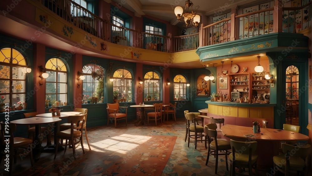 A whimsical realm where every corner is a burst of color, inhabited by charming cartoon characters ai_generated