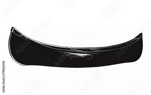 Silhouette of a canoe from a side view  on an isolated white background. vector illustration. 
