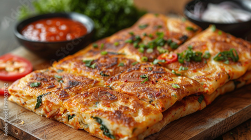 typical Malaysian food Murtabak white background