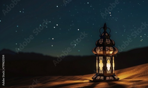 lantern on desert night 