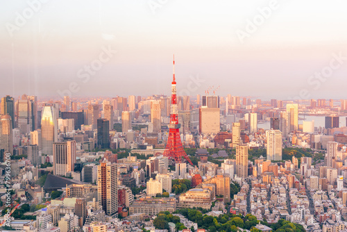 The most beautiful Viewpoint Tokyo tower in tokyo city  japan.  