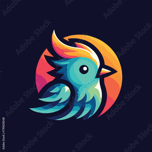 Modern and simple parrot bird logo illustration