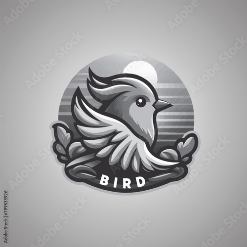 Modern and simple parrot bird logo illustration