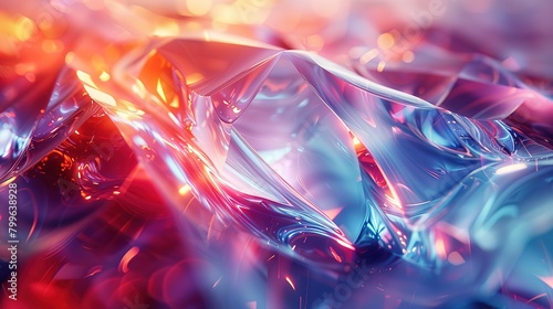 Futuristic tech wallpaper featuring abstract blue light bands intertwined with geometric shapes, embodying surrealism