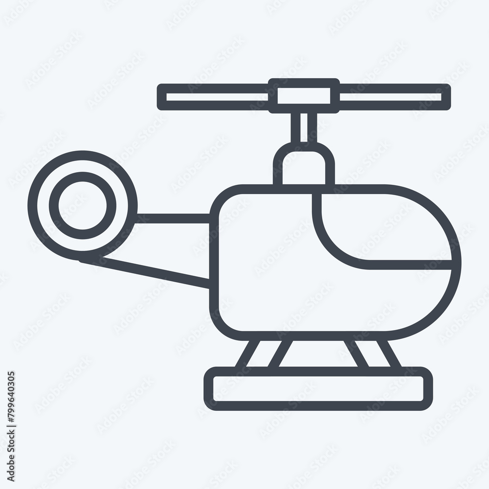 Obraz premium Icon Helicopter. related to Navigation symbol. line style. simple design illustration