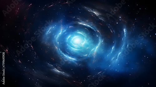 Digital technology blue galaxy rotation scene abstract graphics poster web page PPT background