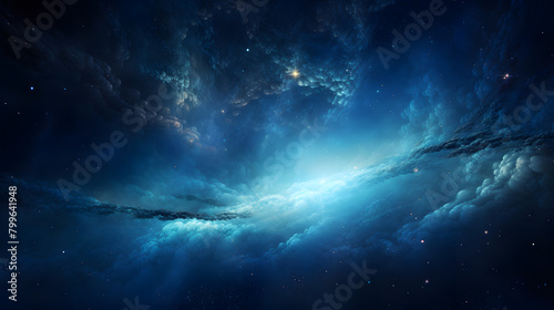 Digital technology blue galaxy rotation scene abstract graphics poster web page PPT background