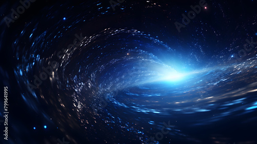 Digital technology blue galaxy rotation scene abstract graphics poster web page PPT background