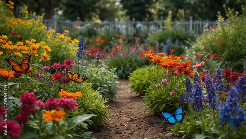 A playful  colorful garden straight out of a storybook  where even the butterflies wear vibrant hues ai_generated