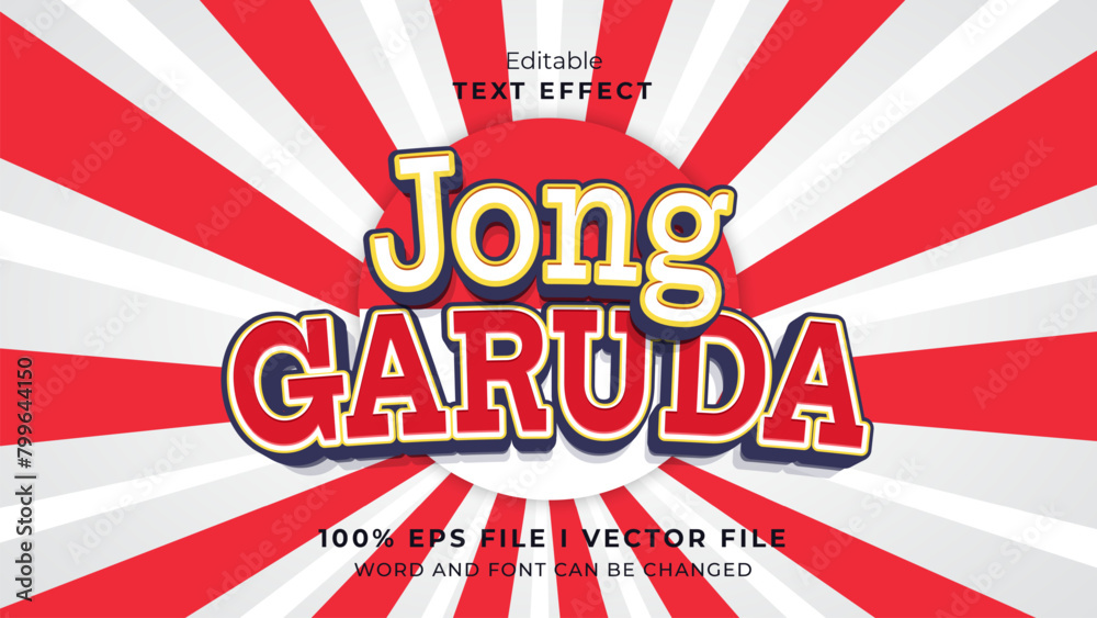 Naklejka premium editable jong garuda text effect.typhography logo