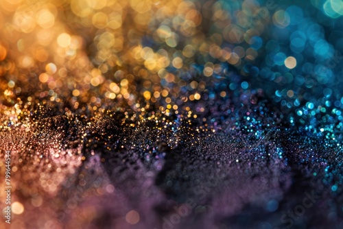 Closeup dust of metallic pigment sparkling - generative ai