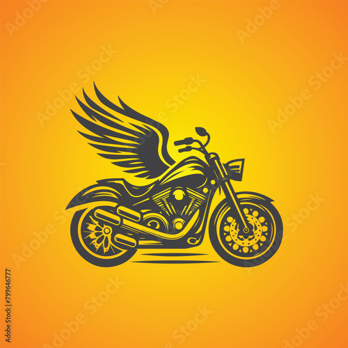 Vintage flat motorcycle logo