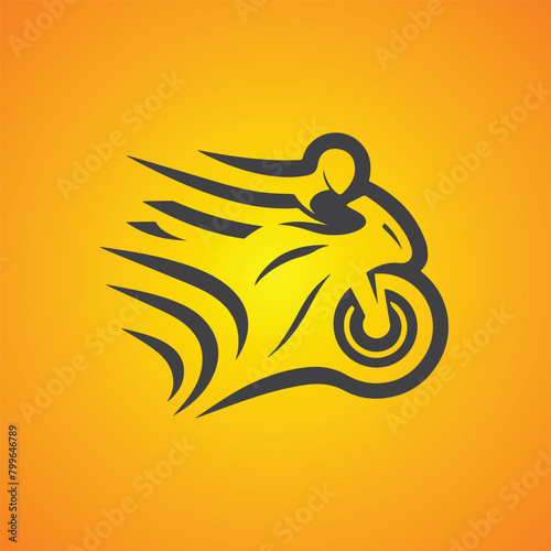 Vintage flat motorcycle logo