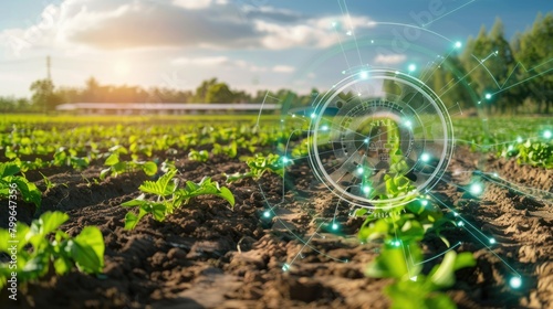 concept of smart agriculture, highlighting technology-driven solutions for farming and food production photo