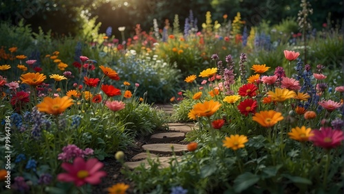 A whimsical, animated garden where flowers sway to the rhythm of a colorful symphon ai_generated