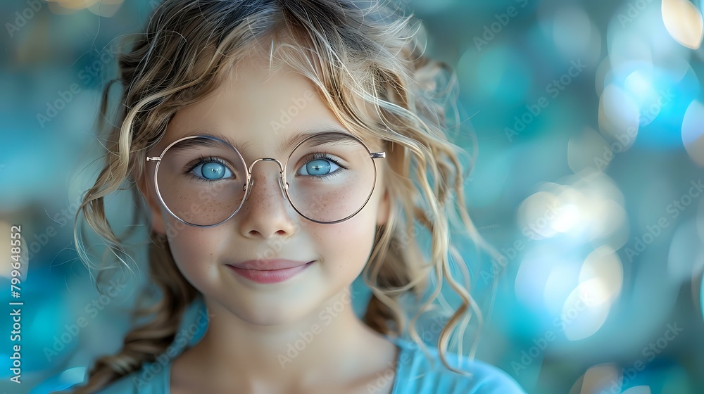 Sophisticated Innocence: Young Child with Translucent Glasses Sophisticated Innocence: Young Child with Translucent Glasses