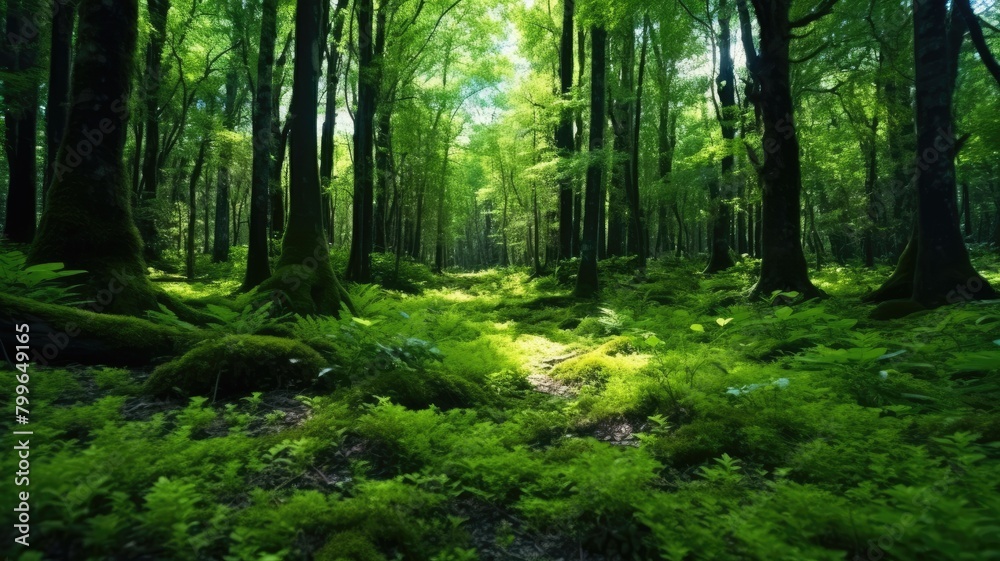 Fototapeta premium Tranquil Forest Creek in Lush Wilderness