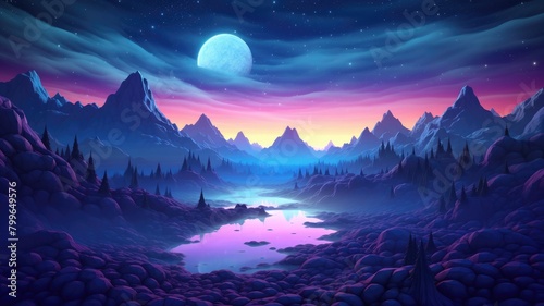 Mystical Night Over Serene Waters