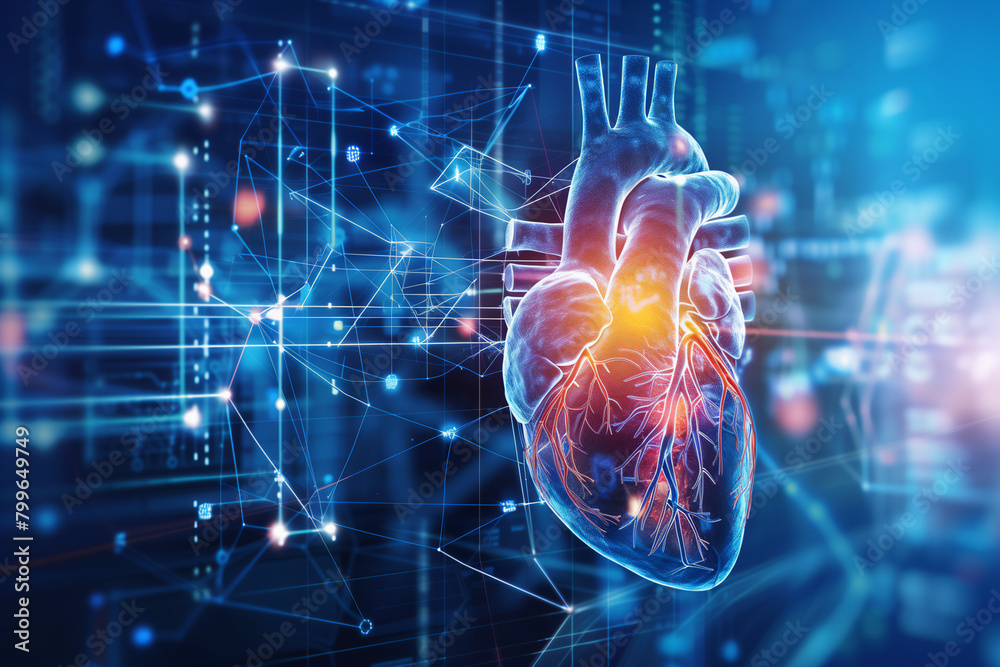 heart disease healthcare medical concept hologram technology