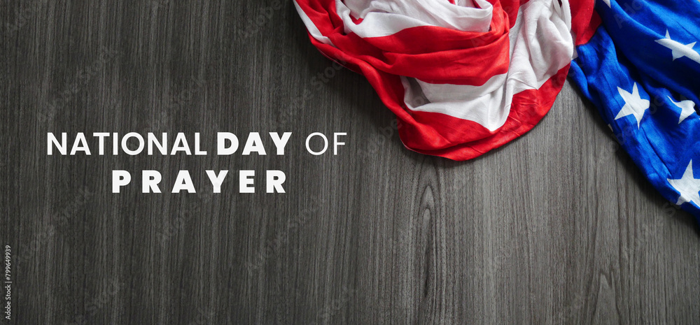 Obraz premium National Day of Prayer with USA flag
