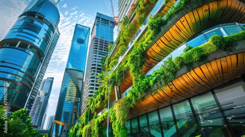 concept of smart cities and sustainable urban planning, showcasing green infrastructure and IoT solutions © ryanbagoez