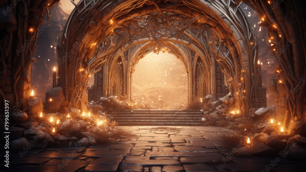 Naklejka premium Enchanted Archway in Twilight Forest