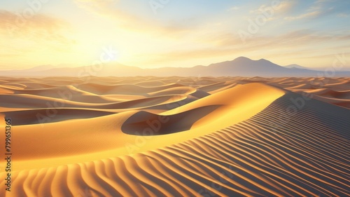 Sunrise Splendor on Golden Mirage Dunes